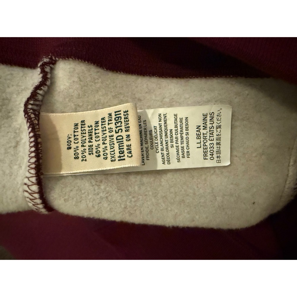 L.L.Bean‎ Quilted Vest Full Zip Sleeveless Jacket Burgundy Layering Large Men's - Picture 5 of 8